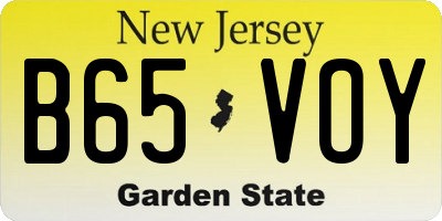 NJ license plate B65VOY