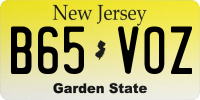 NJ license plate B65VOZ