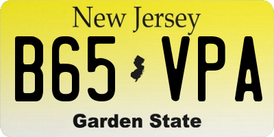 NJ license plate B65VPA