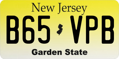 NJ license plate B65VPB