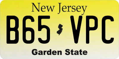 NJ license plate B65VPC