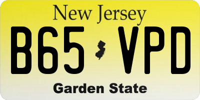 NJ license plate B65VPD