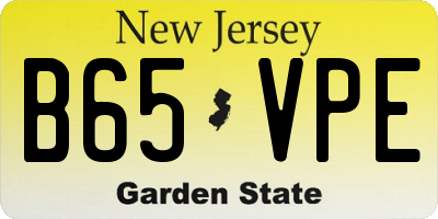 NJ license plate B65VPE