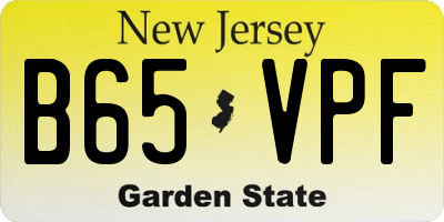 NJ license plate B65VPF