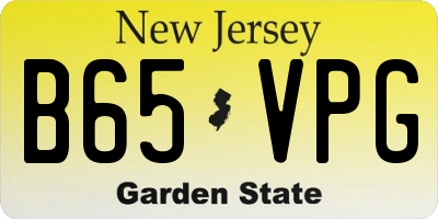 NJ license plate B65VPG