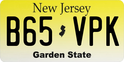 NJ license plate B65VPK