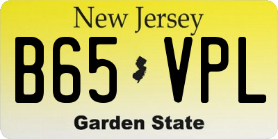 NJ license plate B65VPL
