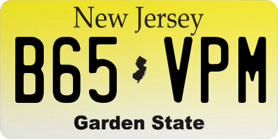 NJ license plate B65VPM