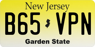 NJ license plate B65VPN
