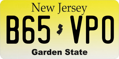NJ license plate B65VPO