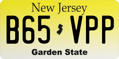 NJ license plate B65VPP