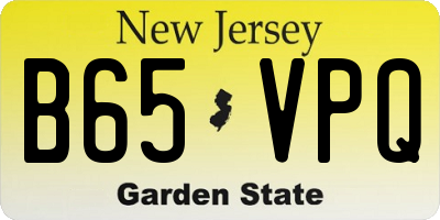 NJ license plate B65VPQ
