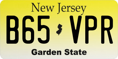 NJ license plate B65VPR