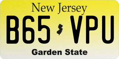 NJ license plate B65VPU