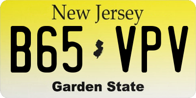 NJ license plate B65VPV
