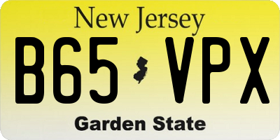NJ license plate B65VPX