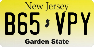 NJ license plate B65VPY