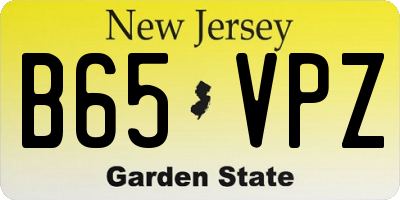 NJ license plate B65VPZ
