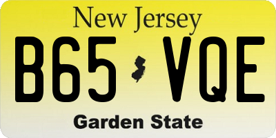 NJ license plate B65VQE