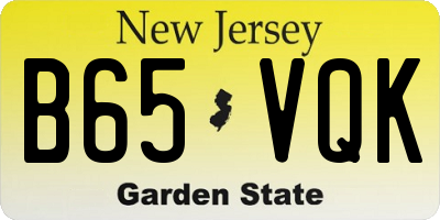 NJ license plate B65VQK