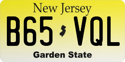 NJ license plate B65VQL
