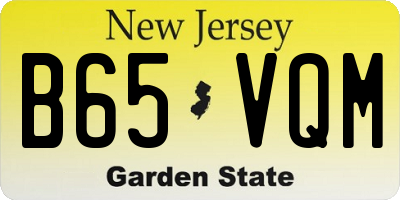 NJ license plate B65VQM