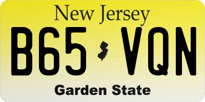 NJ license plate B65VQN