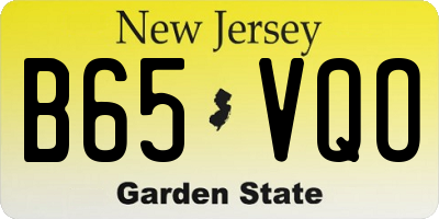NJ license plate B65VQO
