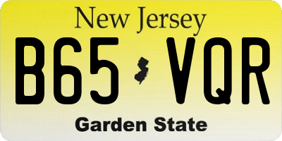 NJ license plate B65VQR