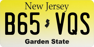 NJ license plate B65VQS