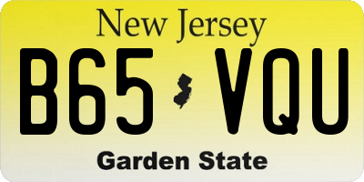 NJ license plate B65VQU