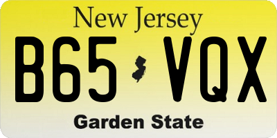 NJ license plate B65VQX