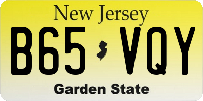 NJ license plate B65VQY