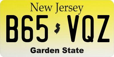 NJ license plate B65VQZ