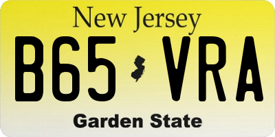 NJ license plate B65VRA