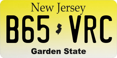NJ license plate B65VRC