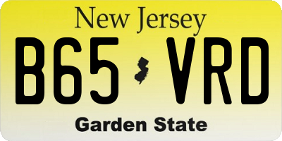 NJ license plate B65VRD