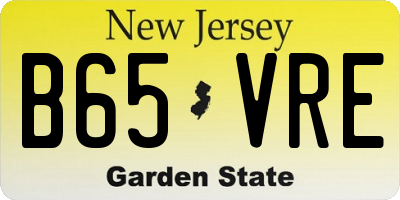 NJ license plate B65VRE