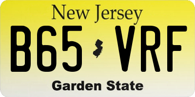 NJ license plate B65VRF