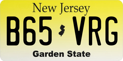 NJ license plate B65VRG