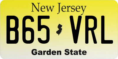 NJ license plate B65VRL