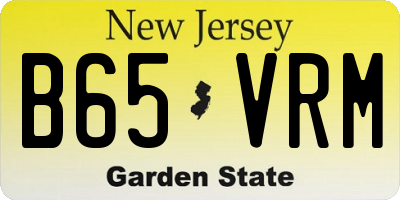 NJ license plate B65VRM