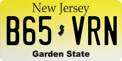 NJ license plate B65VRN