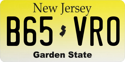 NJ license plate B65VRO