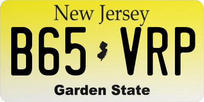 NJ license plate B65VRP