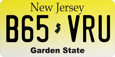 NJ license plate B65VRU