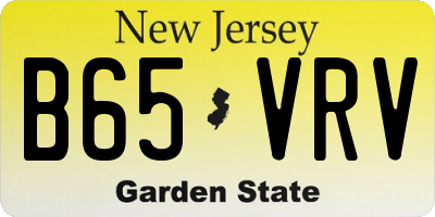 NJ license plate B65VRV