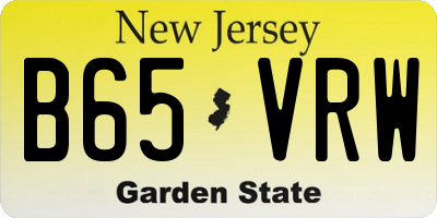 NJ license plate B65VRW
