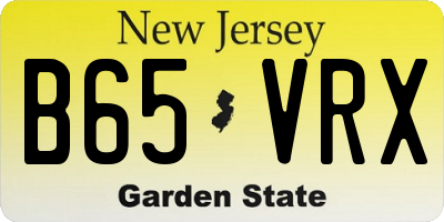 NJ license plate B65VRX