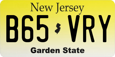 NJ license plate B65VRY